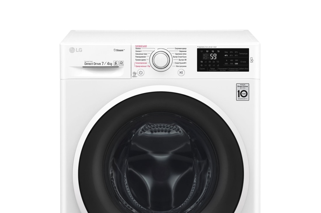 LG Узкая стирально-сушильная машина LG F2J6HG0W, функция пара Steam, 7/4кг, F2J6HG0W, thumbnail 11