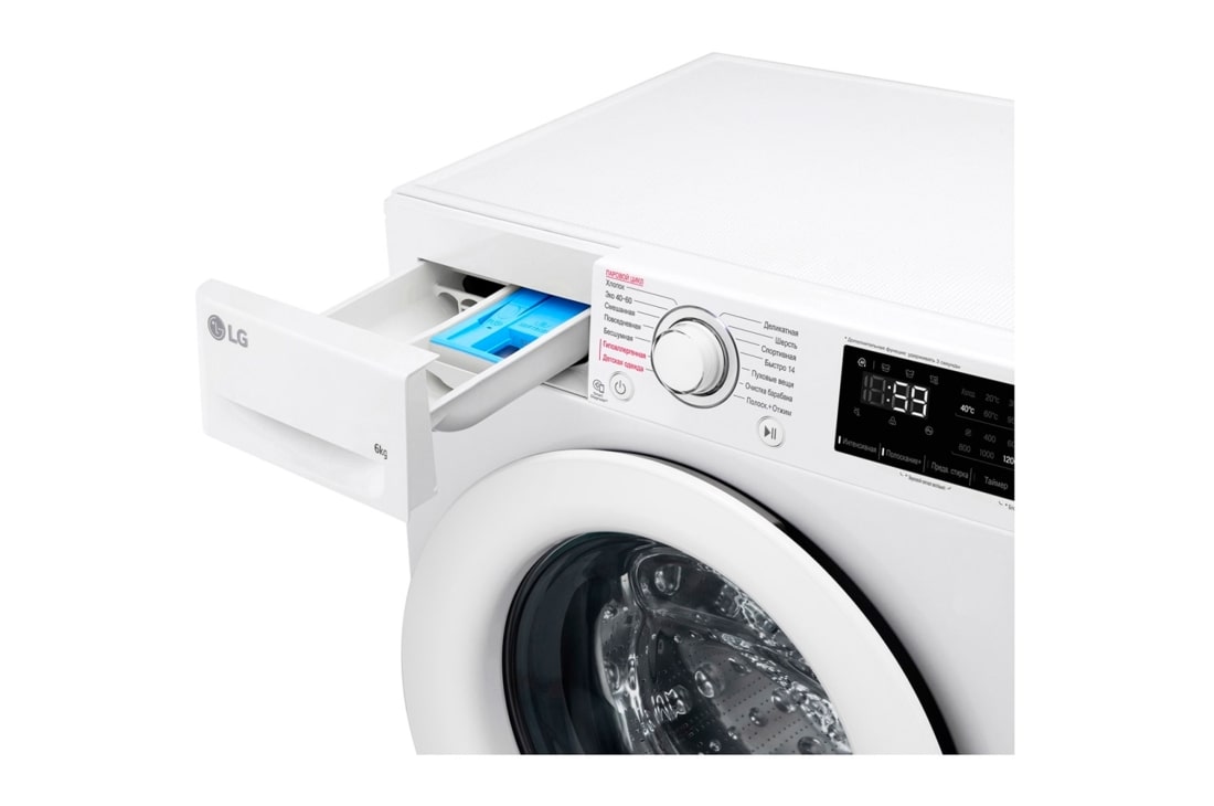 LG Стиральная машина узкая LG F2M5NS3WP с паром, 6 кг, F2M5NS3WP, thumbnail 11