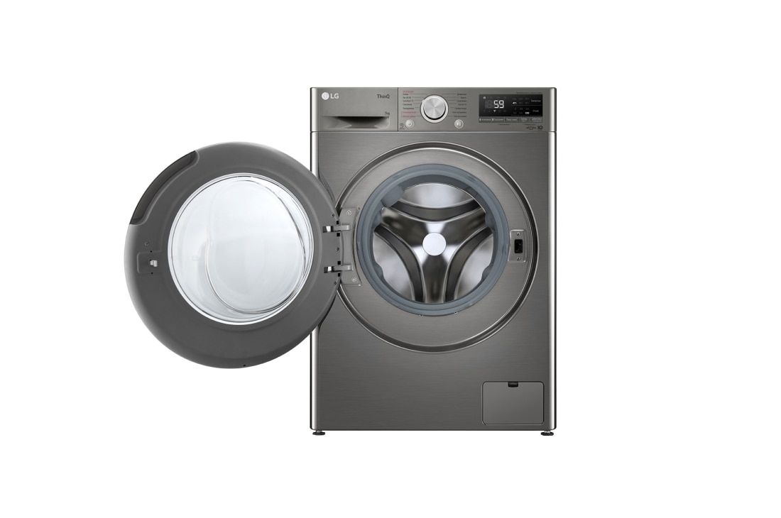 LG Стиральная машина узкая LG F2V5HS2S с паром, 7 кг, Стиральная машина LG F2V5HS2S с открытой дверцей, F2V5HS2S, thumbnail 2