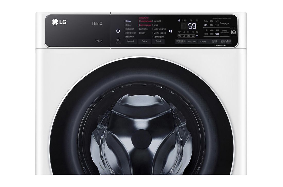 LG Узкая стирально-сушильная машина LG F2T5HG0W, технология AI DD, 7/4 кг, Front_Panel_Detail_slim, F2T5HG0W, thumbnail 6