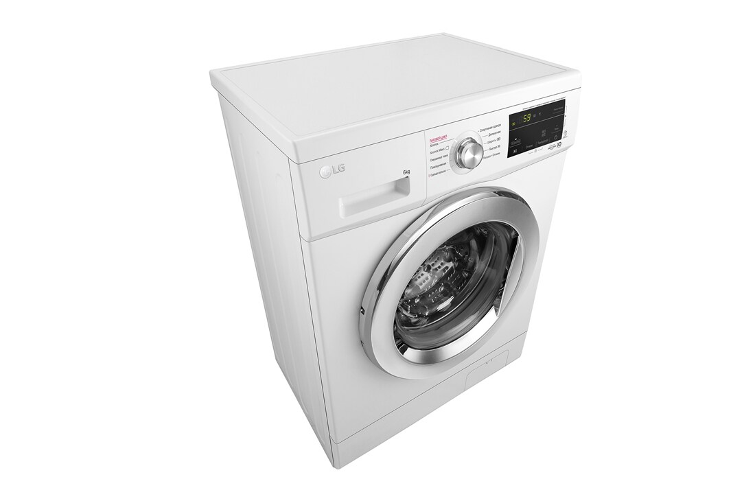 LG Стиральная машина узкая LG F2J3NS2W с паром, 6 кг, MegaTouch_CK_6kg_White_FH2J3NDYP2P_KZ_Top_Left_Perspective_slim, F2J3NS2W, thumbnail 6