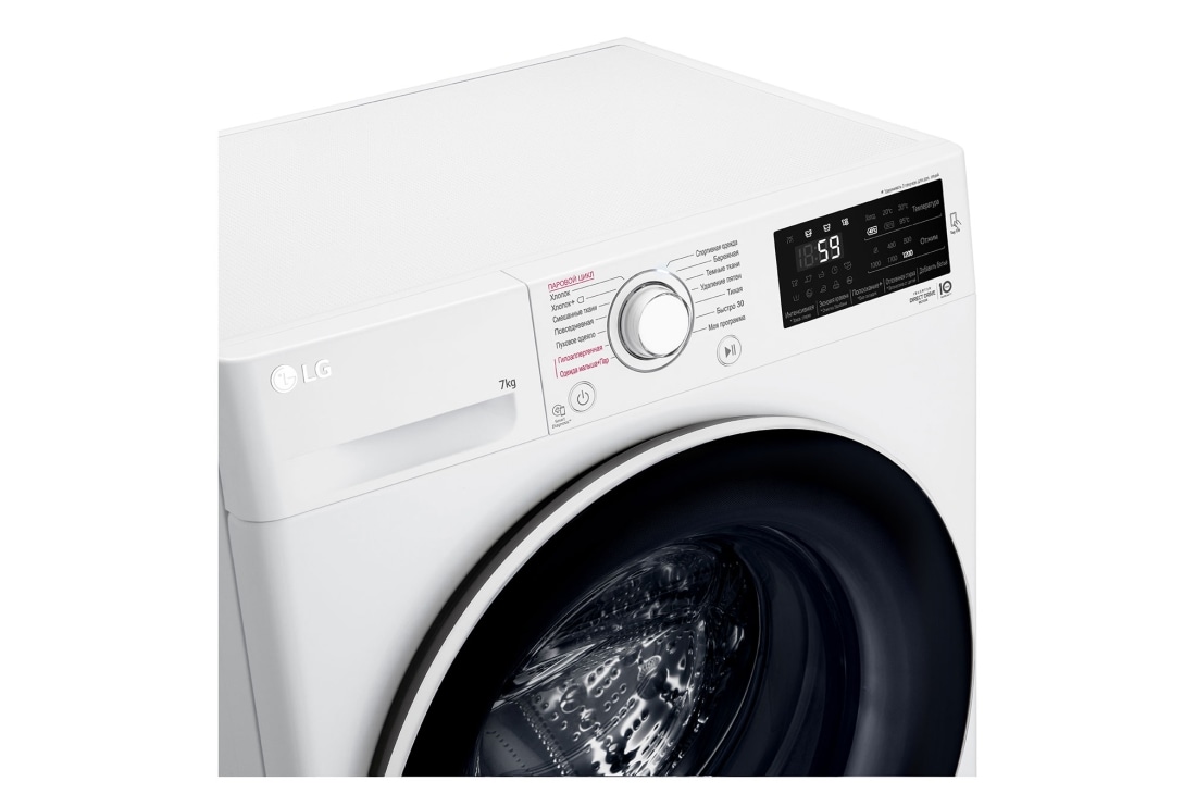 LG Стиральная машина узкая LG F2J6HSFW с паром, 7 кг, perspective view, F2J6HSFW, thumbnail 3