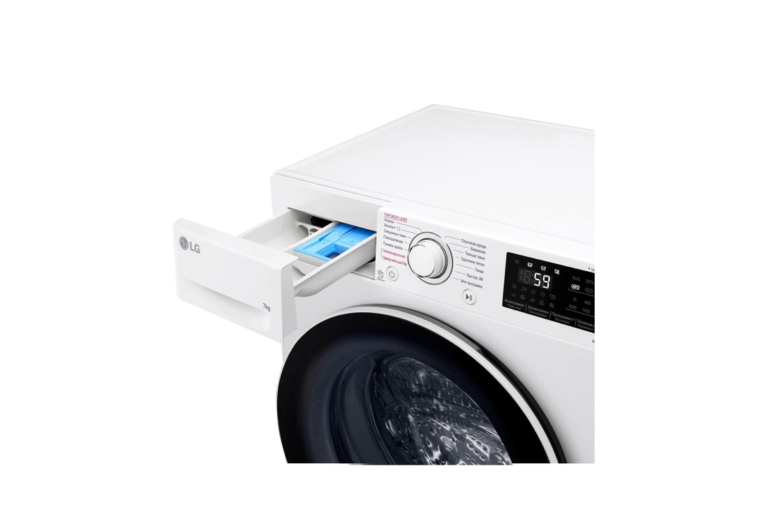 LG Стиральная машина узкая LG F2J6HSFW с паром, 7 кг, Drawer open, F2J6HSFW, thumbnail 5