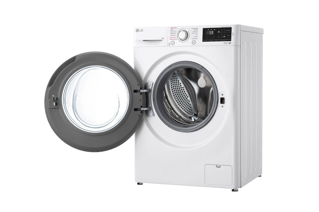 LG Стиральная машина узкая LG F2J6HSFW с паром, 7 кг, Right door open, F2J6HSFW, thumbnail 11