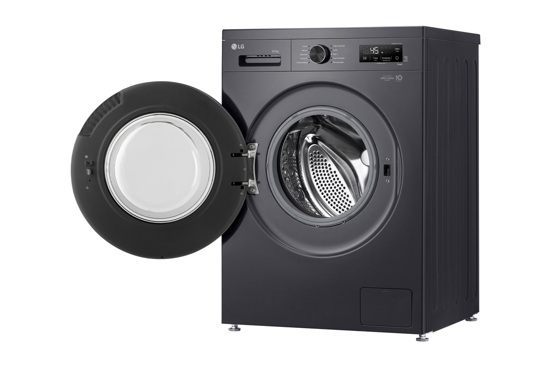 LG Стирально-сушильная машина LG F2Y2VG5J с паром, 9/5 кг, Стирально-сушильная машина LG F2Y2VG5J с открытой дверцей (вид справа), F2Y2VG5J, thumbnail 9