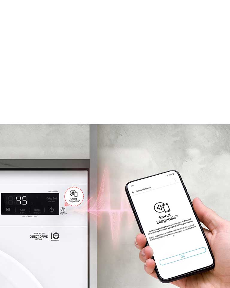 Мобильная диагностика Smart Diagnosis™  определяет проблемы в стиральной машине через смартфон