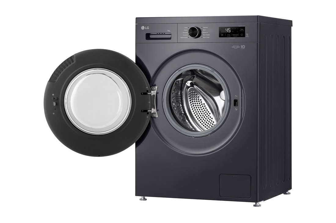 LG Стиральная машина LG F2Y1VS5J с паром, 9 кг, стиральная машина LG F2Y2VG5J с открытой дверцей (вид справа), F2Y1VS5J, thumbnail 9