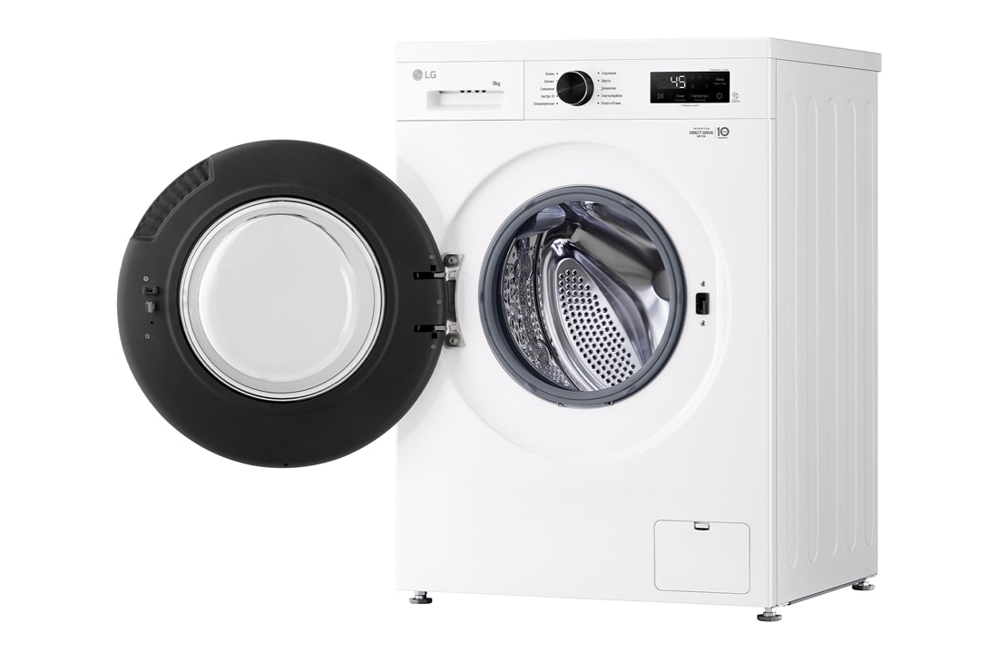 LG Стиральная машина LG F2Y1VS5W с паром, 9 кг, стиральная машина LG F2Y2VG5J с открытой дверцей (вид справа), F2Y1VS5W, thumbnail 9