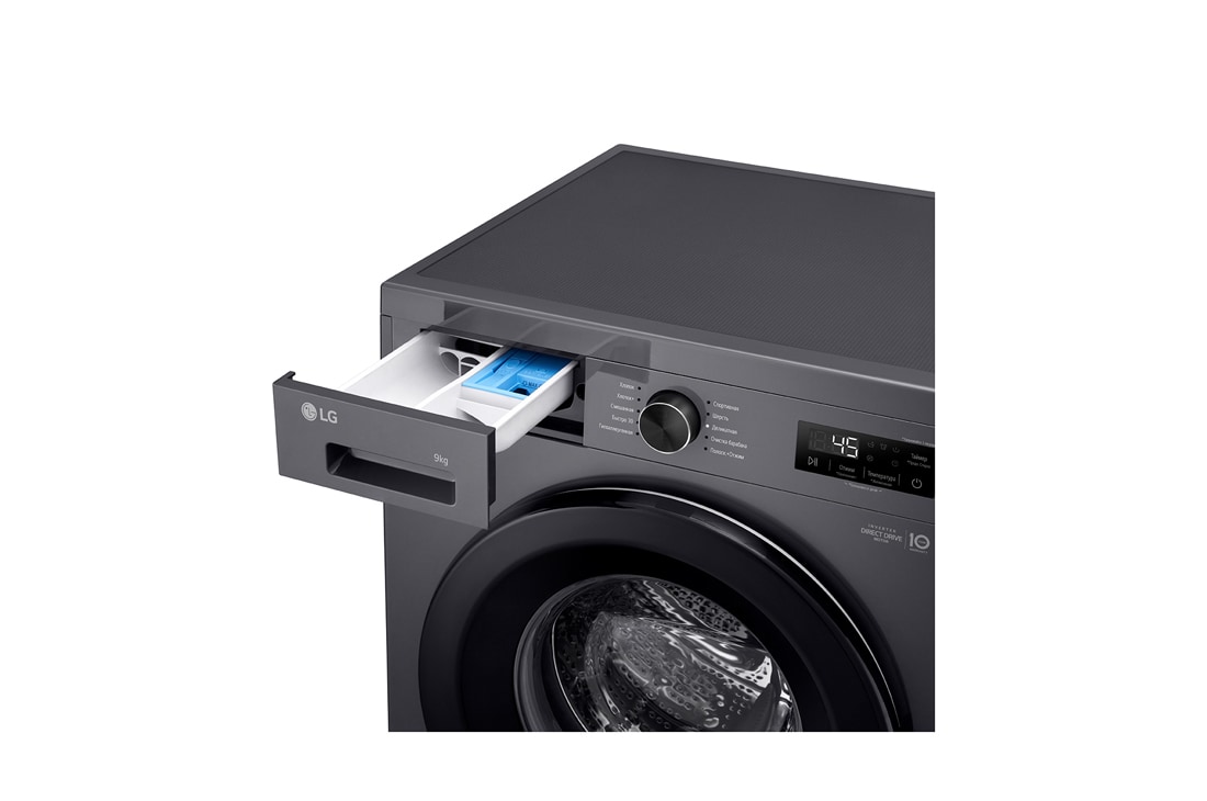 LG Стиральная машина LG F2Y1VS6J с паром, 9 кг, стиральная машина LG F2Y2VG5J с открытым лотком (вид справа), F2Y1VS6J, thumbnail 6