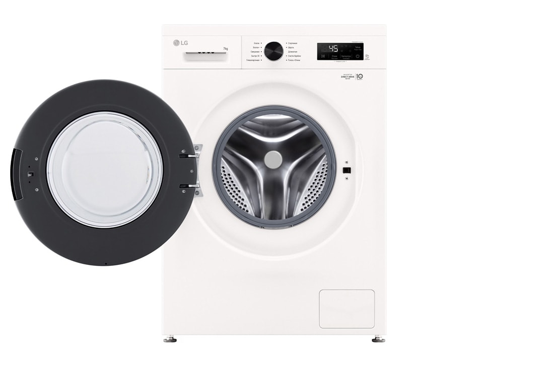 LG Стиральная машина узкая LG F2Y1HS6W с паром, 7 кг, Стиральная машина LG F2Y1HS6W с открытой дверцей, F2Y1HS6W, thumbnail 2