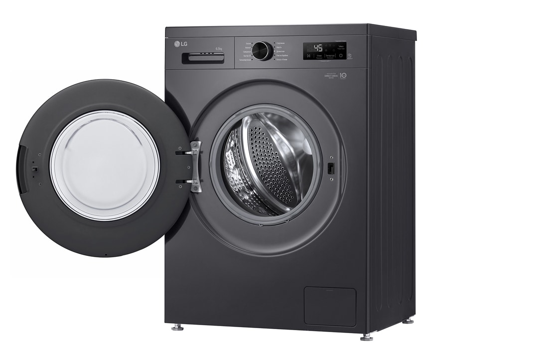 LG Стиральная машина узкая LG F2Y1WS6J с паром, 6,5 кг, Стиральная машина LG F2Y1WS6J с открытой дверцей (вид справа), F2Y1WS6J, thumbnail 9