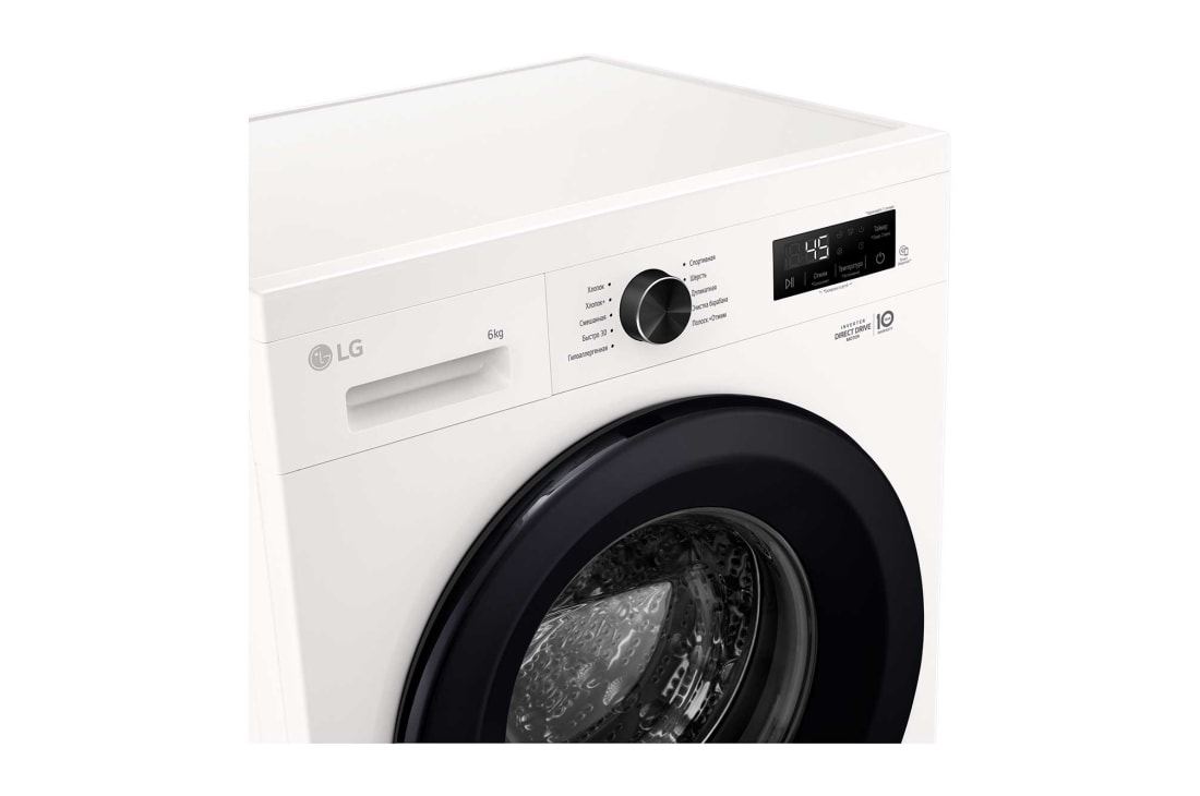 LG Стиральная машина узкая LG F2Y1NS6W с паром, 6 кг, Панель стиральной машины LG F2Y1NS6W (вид слева), F2Y1NS6W, thumbnail 3