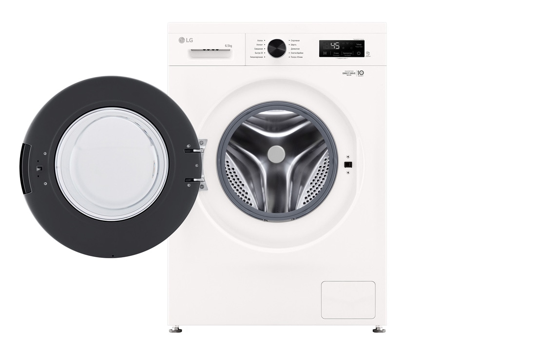 LG Стиральная машина узкая LG F2Y1WS6W с паром, 6,5 кг, Стиральная машина LG F2Y1WS6Wс открытой дверцей, F2Y1WS6W, thumbnail 2