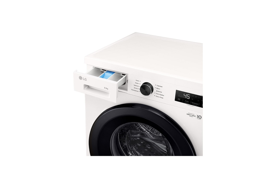 LG Стиральная машина узкая LG F2Y1WS6W с паром, 6,5 кг, Стиральная машина LG F2Y1WS6Wс открытым лотком (вид справа), F2Y1WS6W, thumbnail 6