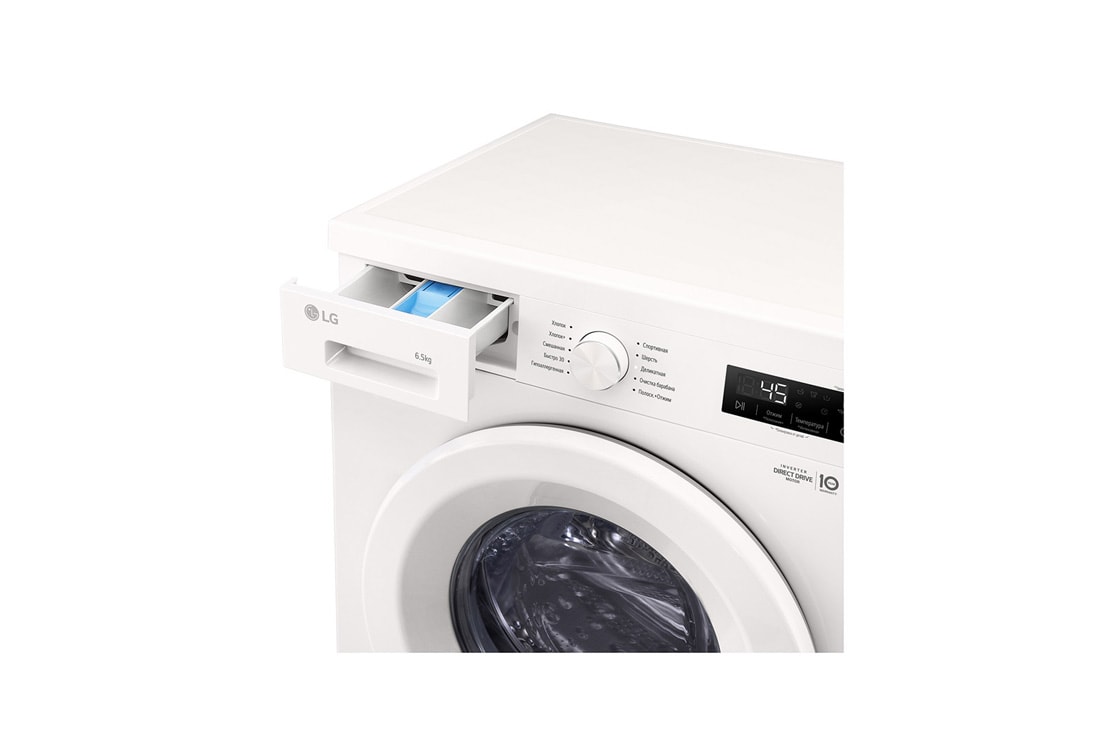 LG Стиральная машина узкая LG F2Y1WS3W с паром, 6,5 кг, Стиральная машина LG F2Y1WS3Wс открытым лотком (вид справа), F2Y1WS3W, thumbnail 6