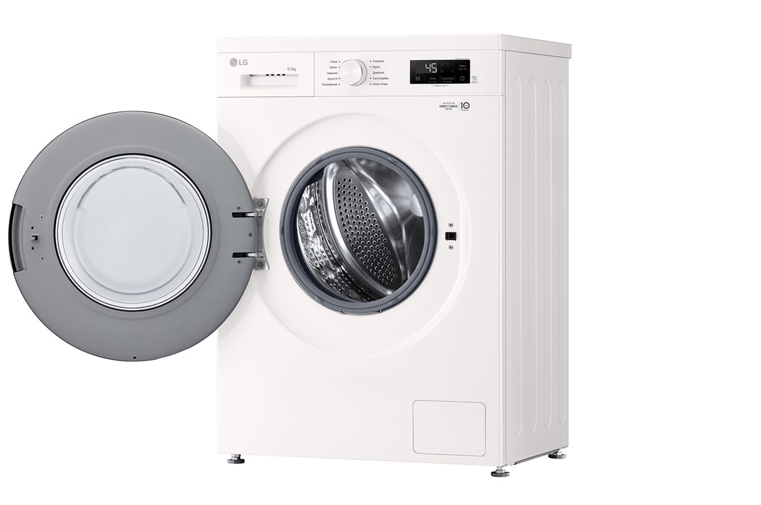 LG Стиральная машина узкая LG F2Y1WS3W с паром, 6,5 кг, Стиральная машина LG F2Y1WS3Wс открытой дверцей (вид справа), F2Y1WS3W, thumbnail 9