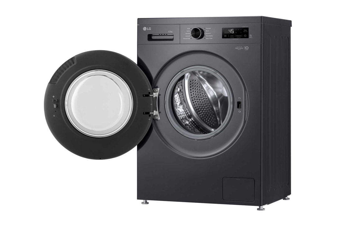 LG Стиральная машина узкая LG F2Y1WS5J с паром, 6,5 кг, Стиральная машина LG F2Y1WS5J с открытой дверцей (вид справа), F2Y1WS5J, thumbnail 9