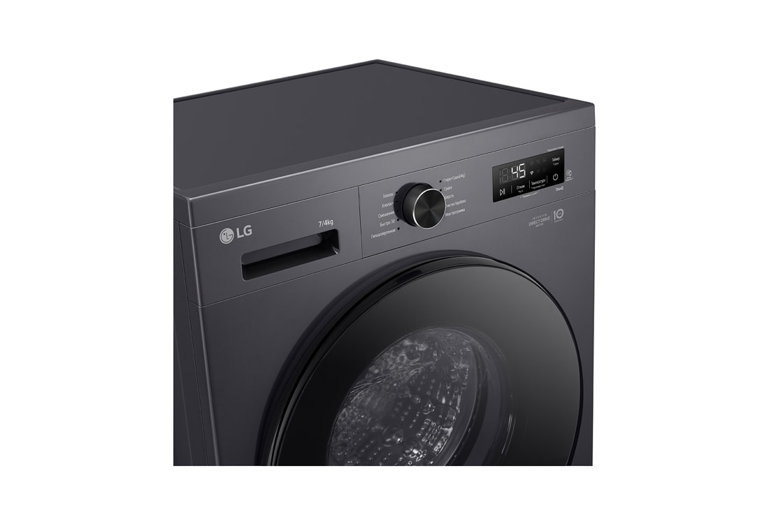 LG Узкая стирально-сушильная машина LG F2Y2HG5J с паром, 7/4 кг, Панель стирально-сушильной машины LG F2Y2VG5J (вид слева), F2Y2HG5J, thumbnail 3