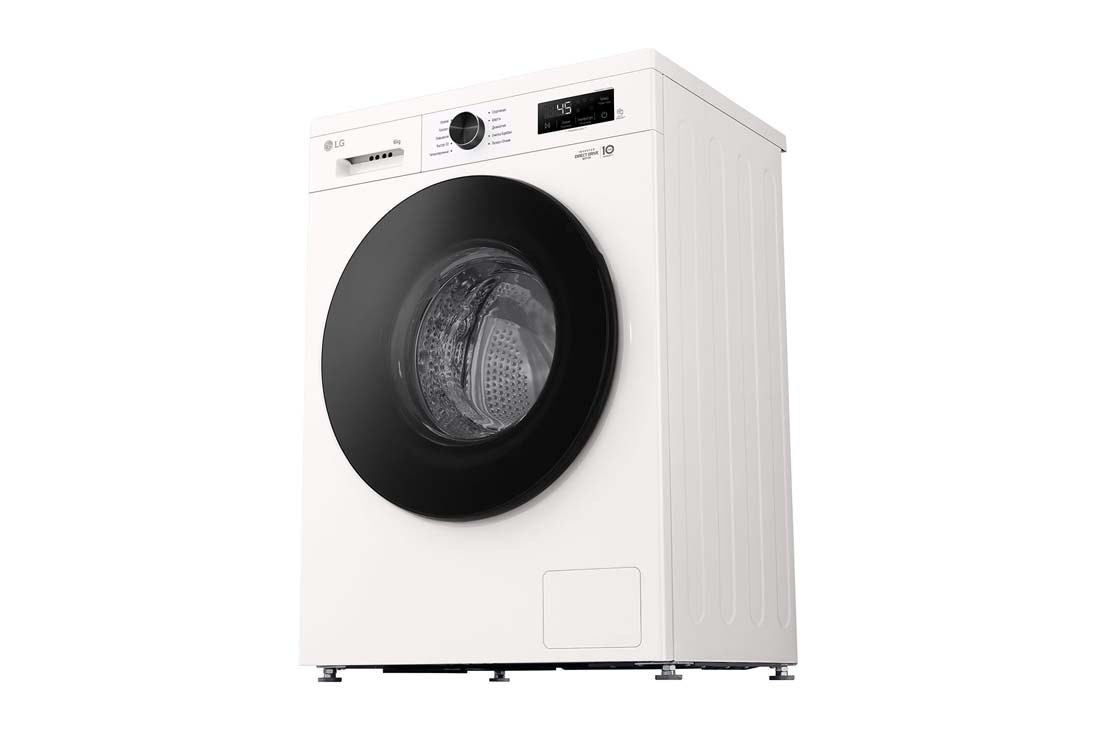 LG Стиральная машина узкая LG F2Y1NS5W с паром, 6 кг, Стиральная машина LG F2Y1NS5W (вид справа в перспективе), F2Y1NS5W, thumbnail 11