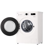 LG Стиральная машина узкая LG F2Y1NS5W с паром, 6 кг, Стиральная машина LG F2Y1NS5W с открытой дверцей (вид справа), F2Y1NS5W, thumbnail 9