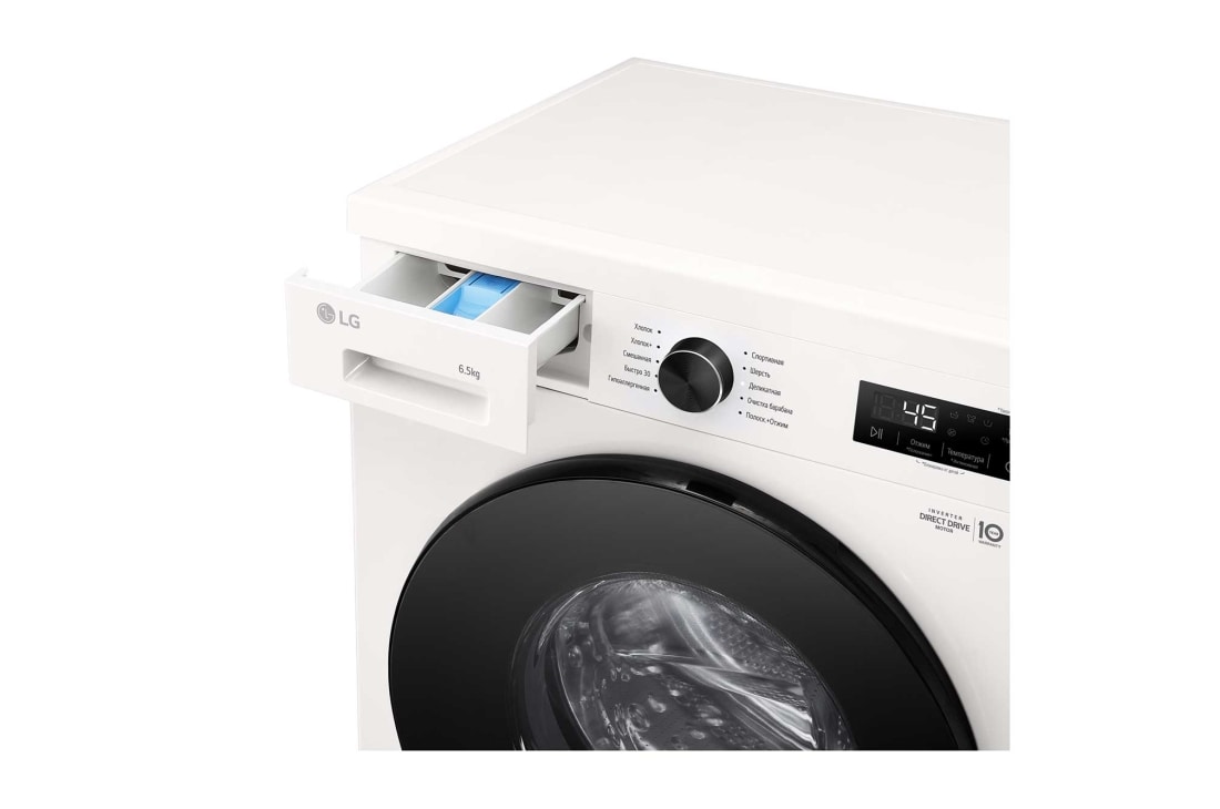 LG Стиральная машина узкая LG F2Y1WS5W с паром, 6,5 кг, Стиральная машина LG F2Y1WS5W с открытым лотком (вид справа), F2Y1WS5W, thumbnail 6