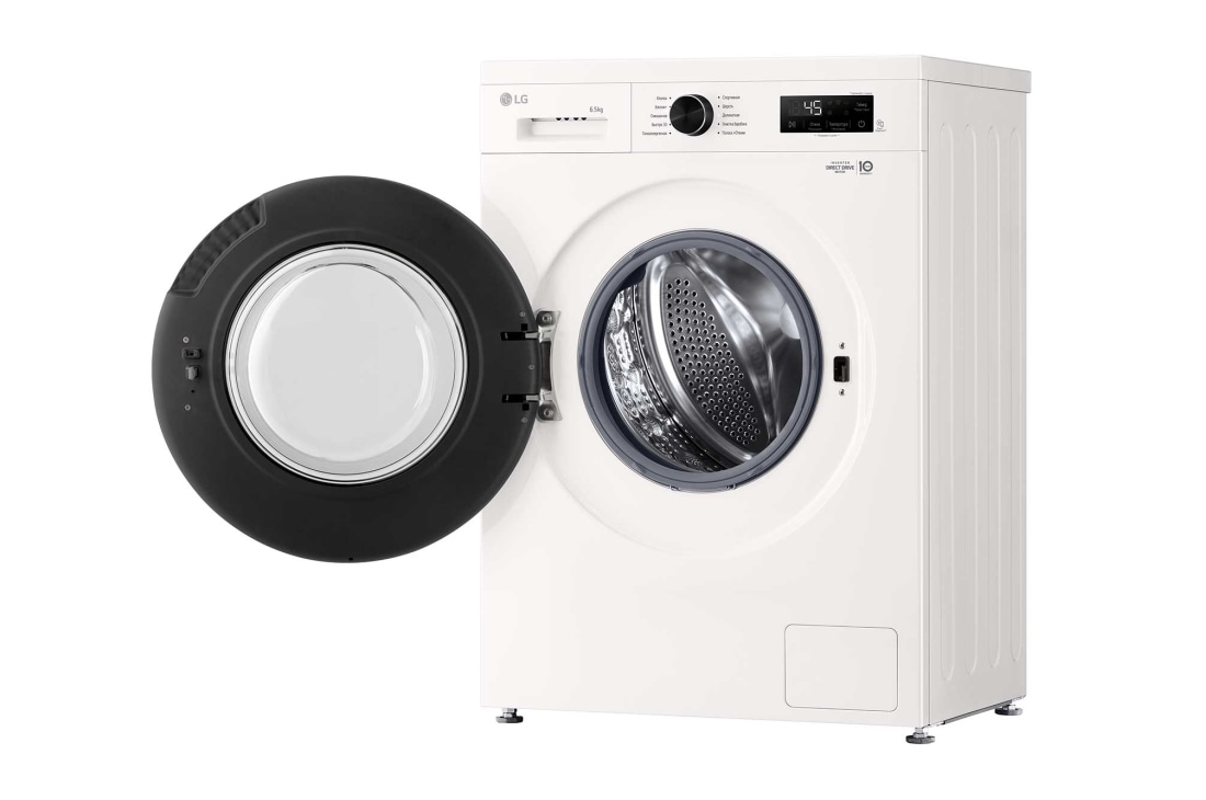 LG Стиральная машина узкая LG F2Y1WS5W с паром, 6,5 кг, Стиральная машина LG F2Y1WS5W с открытой дверцей (вид справа), F2Y1WS5W, thumbnail 9