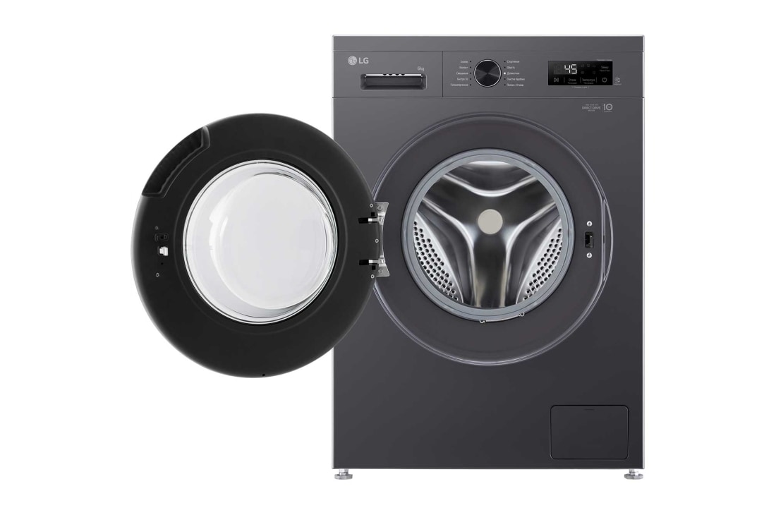 LG Стиральная машина узкая LG F2Y1NS5J с паром, 6 кг, Стиральная машина LG F2Y1NS5J с открытой дверцей, F2Y1NS5J, thumbnail 2