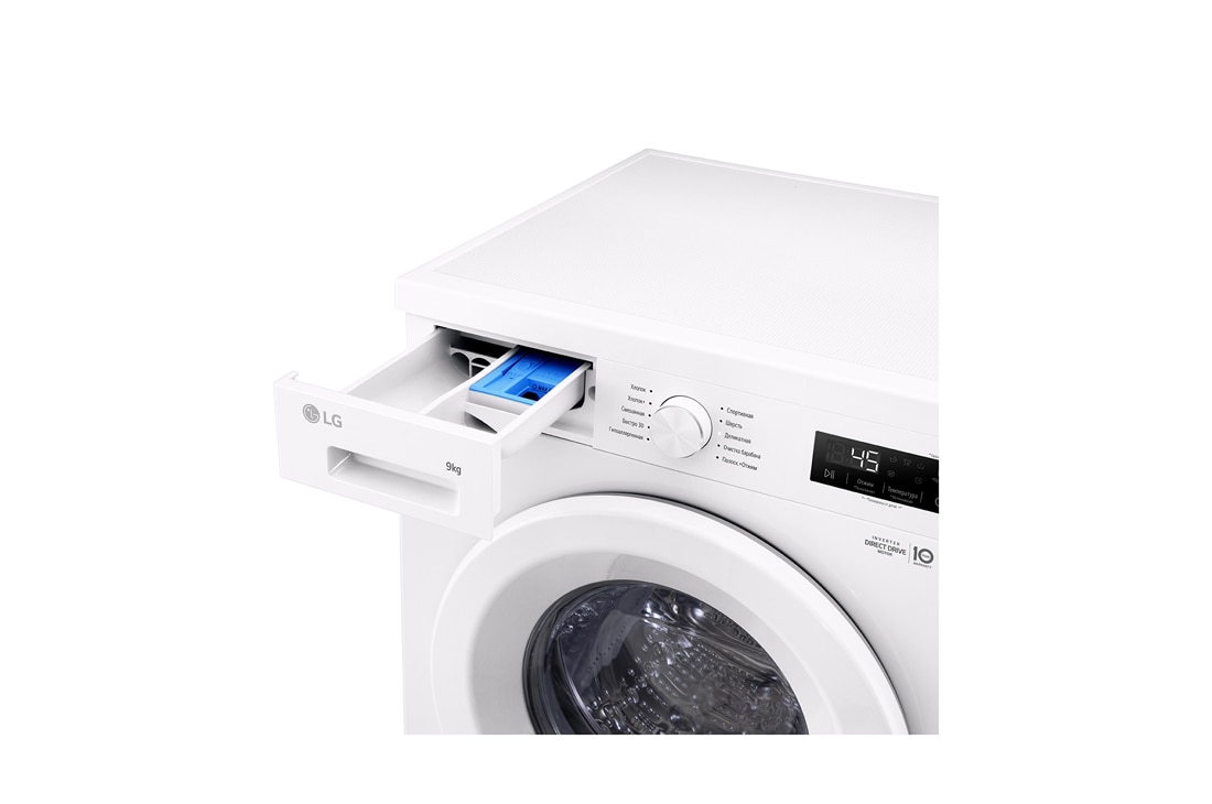 LG Стиральная машина LG F2Y1VS3W с паром, 9 кг, стиральная машина LG F2Y2VG5J с открытым лотком (вид справа), F2Y1VS3W, thumbnail 6
