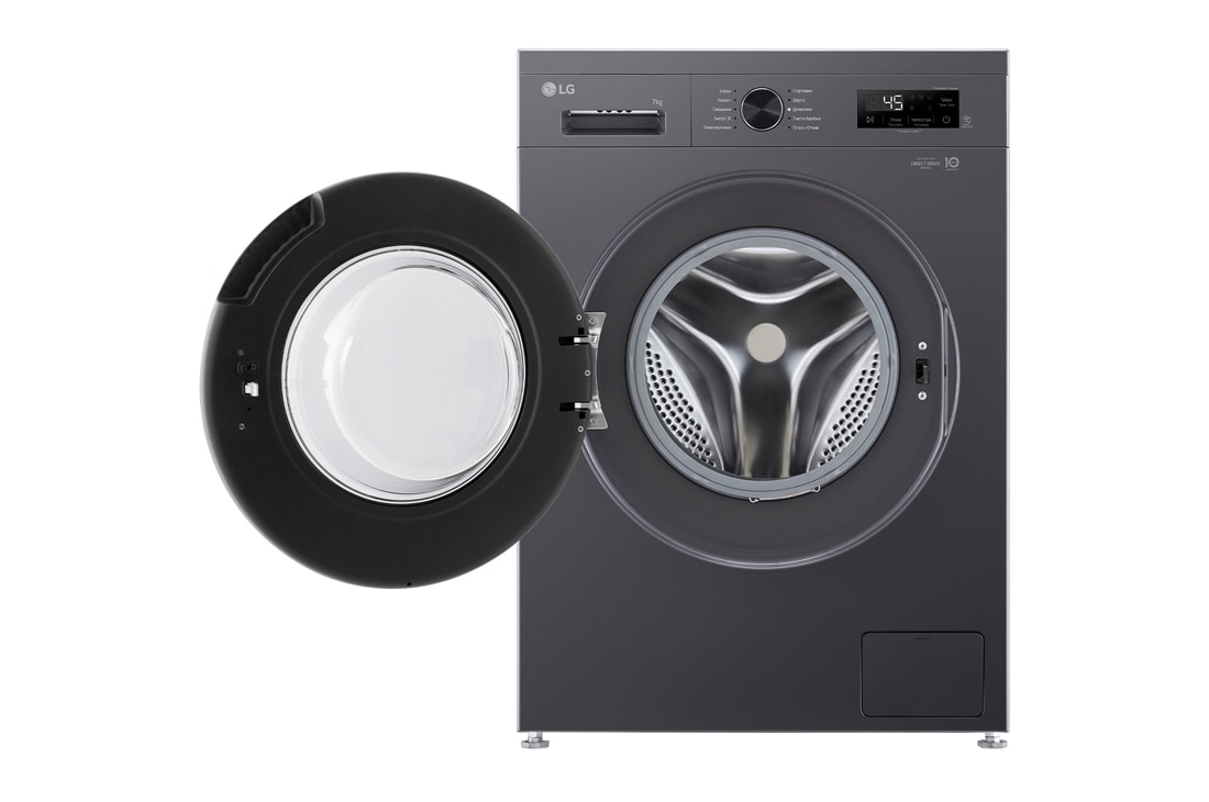 LG Стиральная машина узкая LG F2Y1HS5J с паром, 7 кг, Стиральная машина LG F2Y1HS3W с открытой дверцей, F2Y1HS5J, thumbnail 2