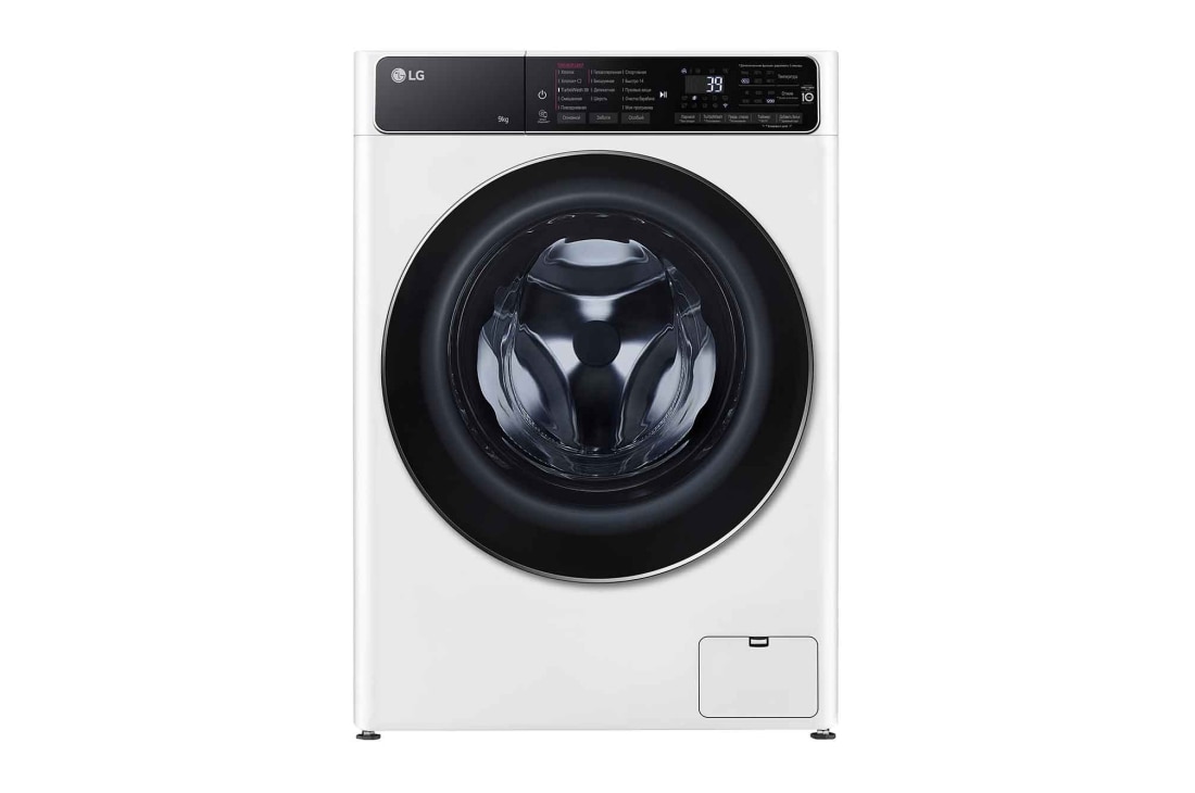 LG Стиральная машина узкая LG F2T9FW9W с паром, 9 кг, front, F2T9FW9W