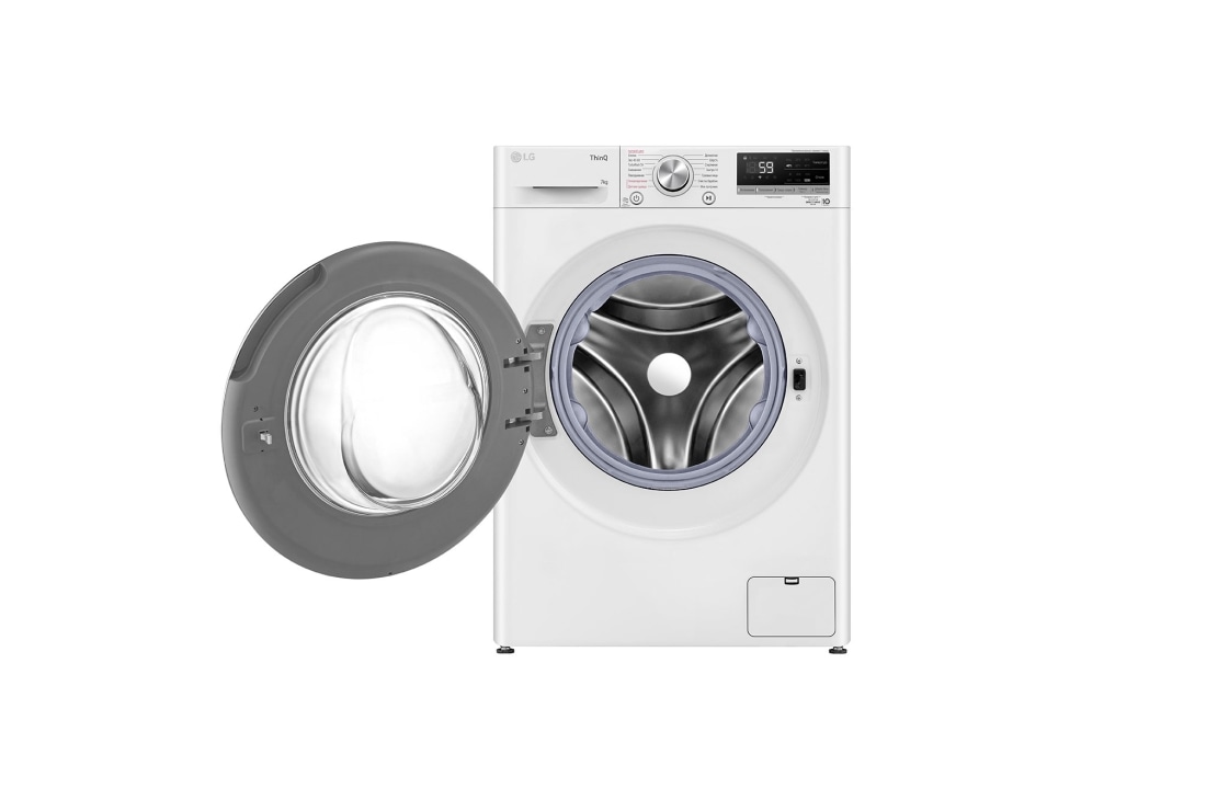 LG Стиральная машина узкая LG F2V5HS1W с паром, 7 кг, Стиральная машина LG F2V5HS1W с открытой дверцей, F2V5HS1W, thumbnail 2