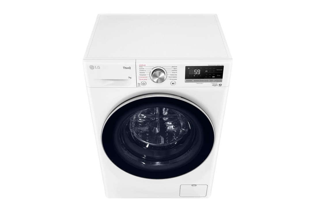 LG Стиральная машина узкая LG F2V5HS1W с паром, 7 кг, Стиральная машина LG F2V5HS1W (вид сверху), F2V5HS1W, thumbnail 8