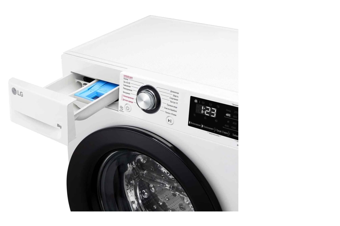 LG Стиральная машина узкая LG F2V3PS6W с паром, 8 кг, drawer, F2V3PS6W, thumbnail 5