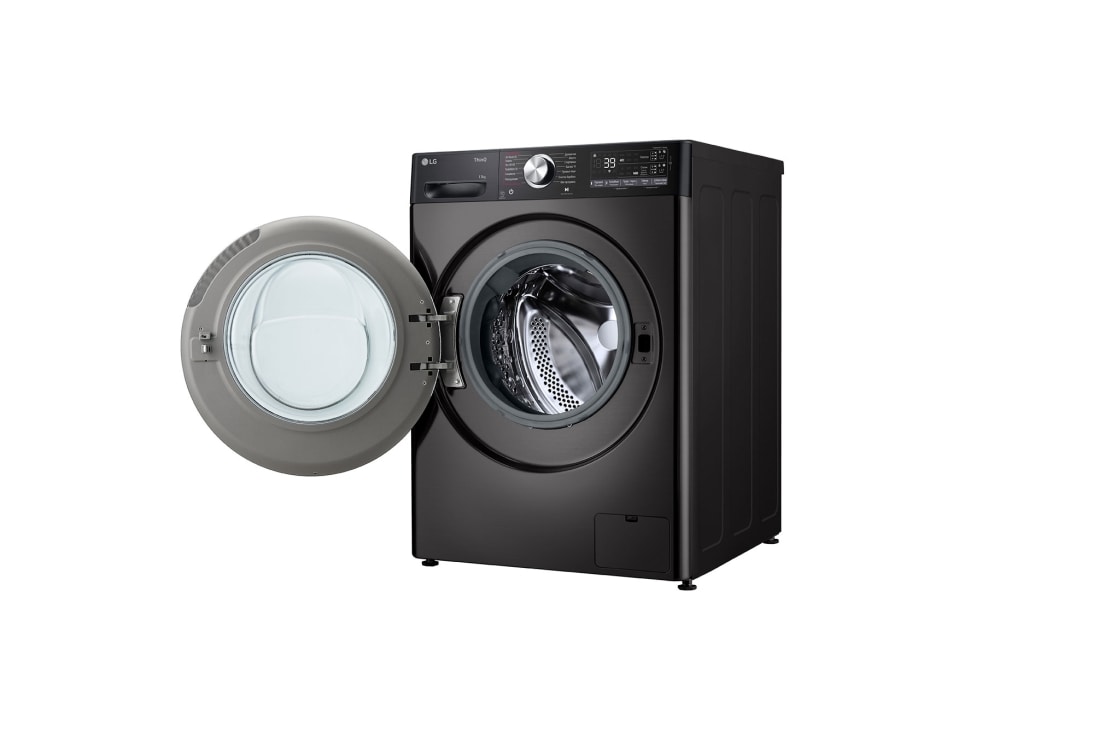 LG Стиральная машина LG F4V9LA2P с паром, 13 кг, Стиральная машина LG F4V9LA2P с открытой дверцей (вид справа), F4V9LA2P, thumbnail 11