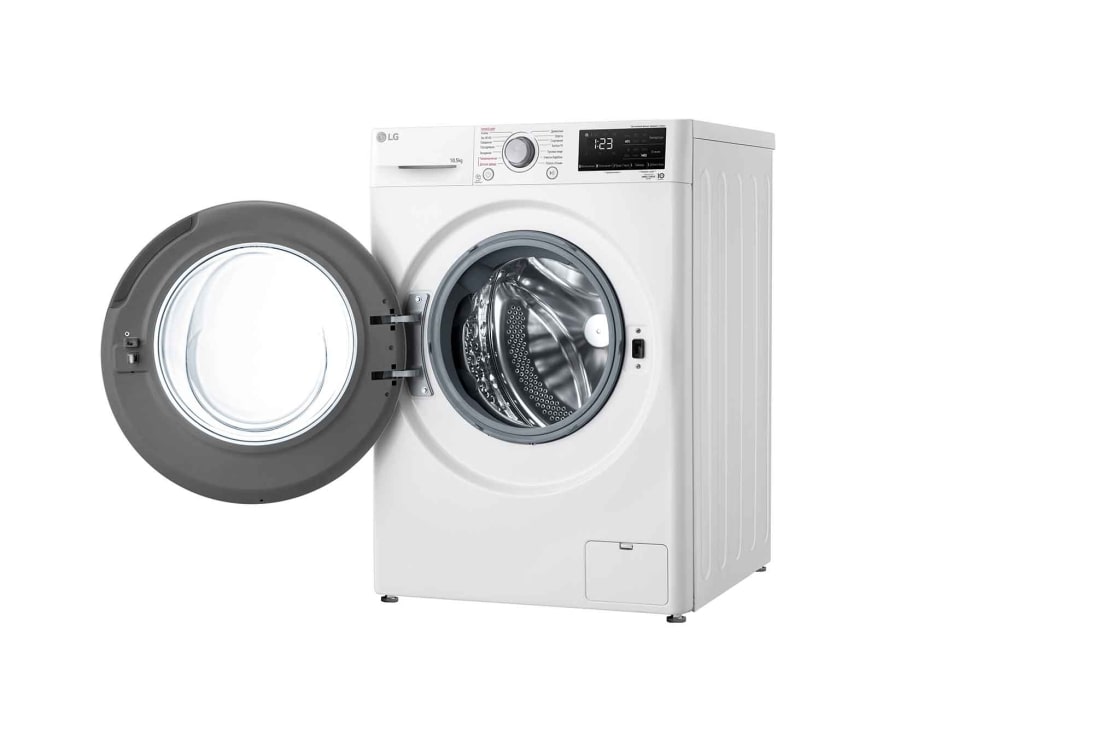 LG Стиральная машина LG F4V3RS4W с паром, 10,5 кг, Right View Door Open, F4V3RS4W, thumbnail 13