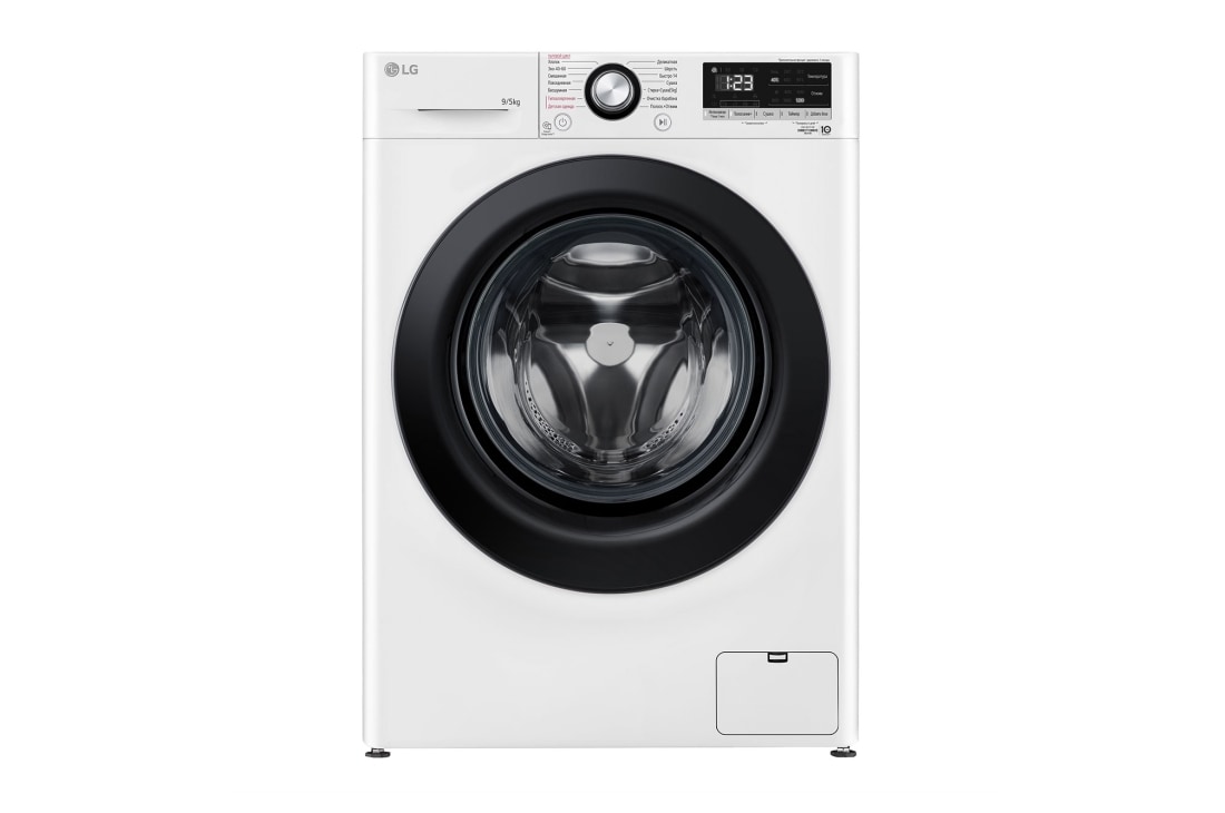 LG Узкая стирально-сушильная машина LG F2V3FR6W с паром, 9/5 кг, F2V3FR6W