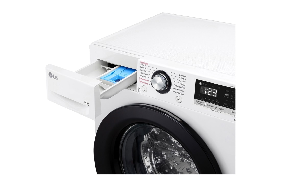LG Узкая стирально-сушильная машина LG F2V3FR6W с паром, 9/5 кг, F2V3FR6W, thumbnail 5