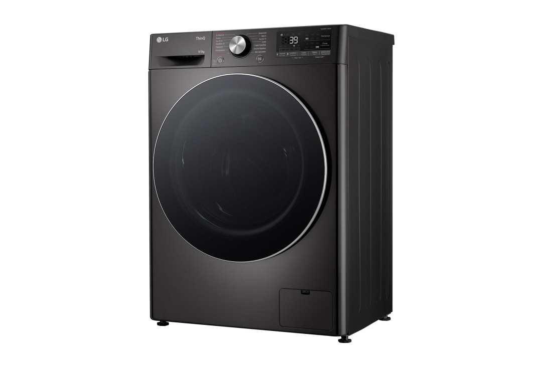 LG Узкая стирально-сушильная машина LG F2V9FC2P с паром, 9/5 кг, Стирально-сушильная машина LG F2V9FC2P с открытой дверцей (вид справа), F2V9FC2P, thumbnail 11