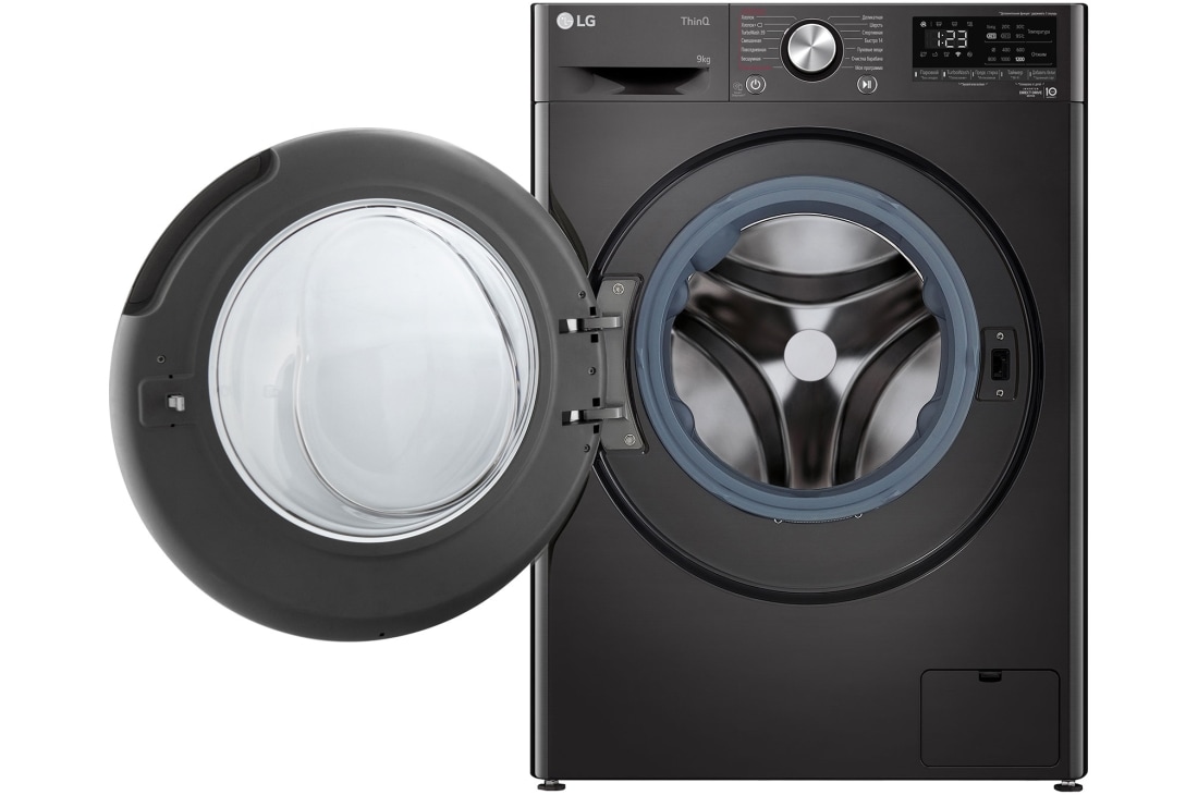 LG Стиральная машина узкая LG F2V9FW9P с паром, 9 кг, Стиральная машина LG F2V9FW9P с открытой дверцей, F2V9FW9P, thumbnail 2