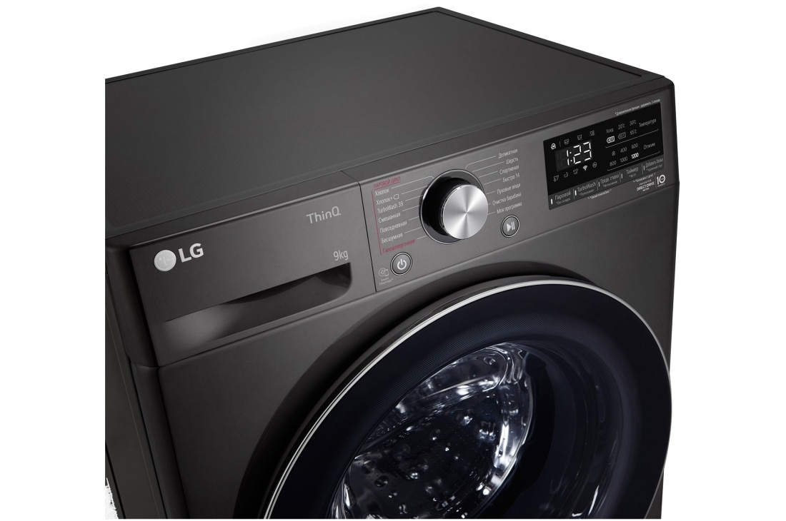 LG Стиральная машина узкая LG F2V9FW9P с паром, 9 кг, Стиральная машина LG F2V9FW9P (вид слева в перспективе), F2V9FW9P, thumbnail 3