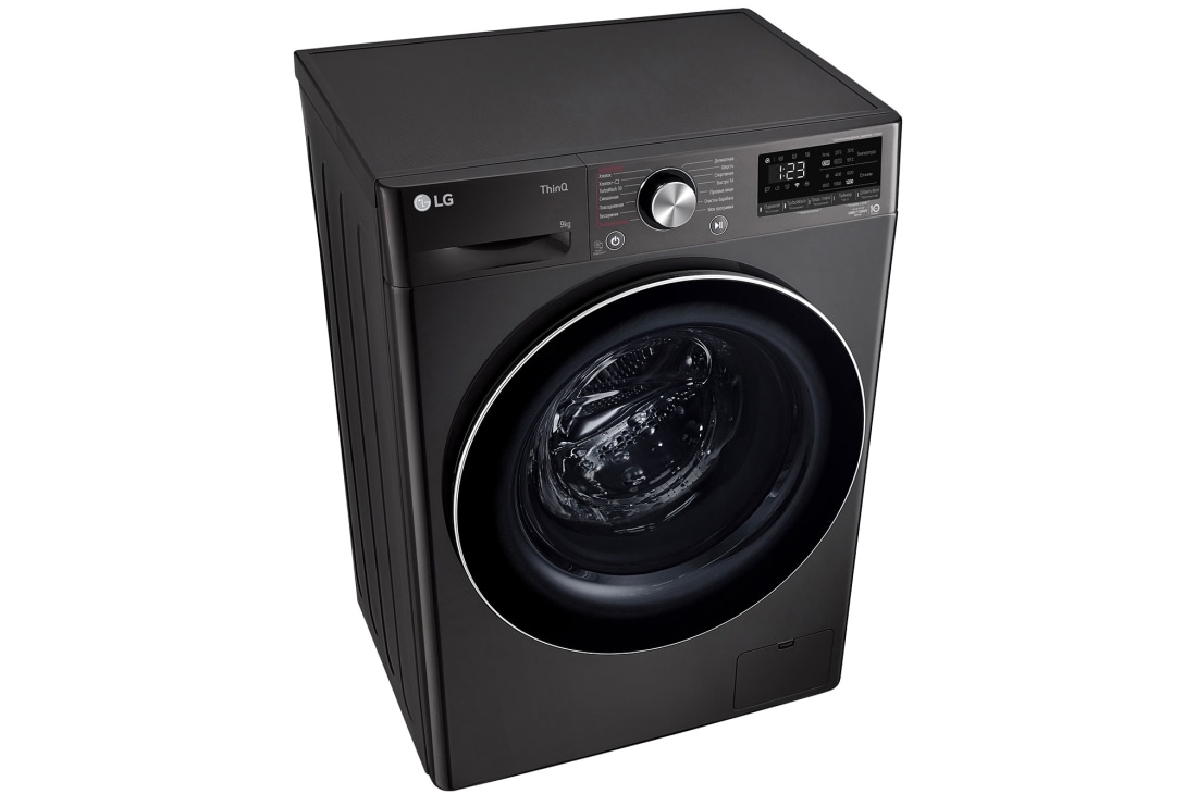 LG Стиральная машина узкая LG F2V9FW9P с паром, 9 кг, Стиральная машина LG F2V9FW9P (вид слева в перспективе), F2V9FW9P, thumbnail 8