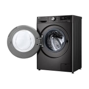 LG Стиральная машина узкая LG F2V9FW9P с паром, 9 кг, Стиральная машина LG F2V9FW9P с открытой дверцей (вид справа), F2V9FW9P, thumbnail 11