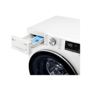 LG Стиральная машина узкая LG F2V9FW9W с паром, 9 кг, Стиральная машина LG F2V9FW9W с открытым лотком (вид справа), F2V9FW9W, thumbnail 5