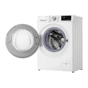 LG Стиральная машина узкая LG F2V9FW9W с паром, 9 кг, Стиральная машина LG F2V9FW9W с открытой дверцей (вид справа), F2V9FW9W, thumbnail 11