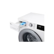 LG Стиральная машина узкая LG F2V3HS4W с паром, 7 кг, Стиральная машина LG F2V3HS4W с открытым лотком (вид справа), F2V3HS4W, thumbnail 5