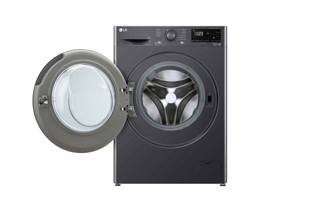 LG Стиральная машина узкая LG F2V3HS6J с паром, 7 кг, Стиральная машина LG F2V3HS6J с открытой дверцей, F2V3HS6J, thumbnail 2