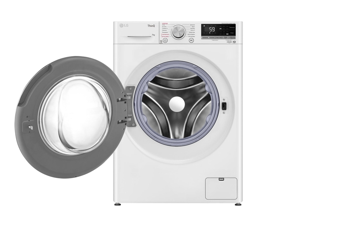 LG Стиральная машина узкая LG F2V5HS0W с паром, 7 кг, Стиральная машина LG F2V5HG0W с открытой дверцей, F2V5HS0W, thumbnail 2
