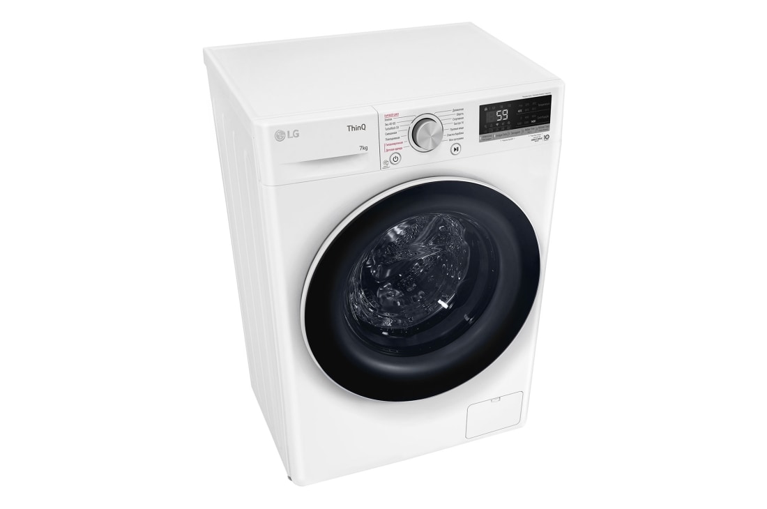 LG Стиральная машина узкая LG F2V5HS0W с паром, 7 кг, Панель стиральной машины LG F2V5HG0W (вид слева в перспективе), F2V5HS0W, thumbnail 9