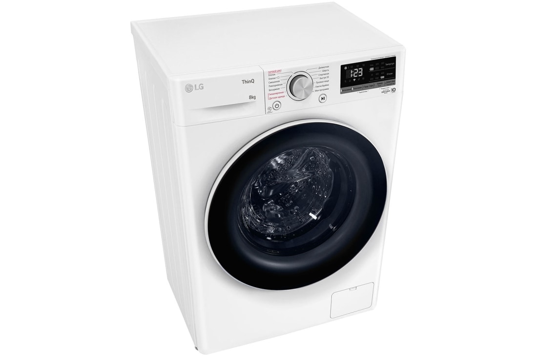 LG Стиральная машина узкая LG F2V5PS0W с паром, 8 кг, Стиральная машина LG F2V5PS0W (вид слева в перспективе), F2V5PS0W, thumbnail 8