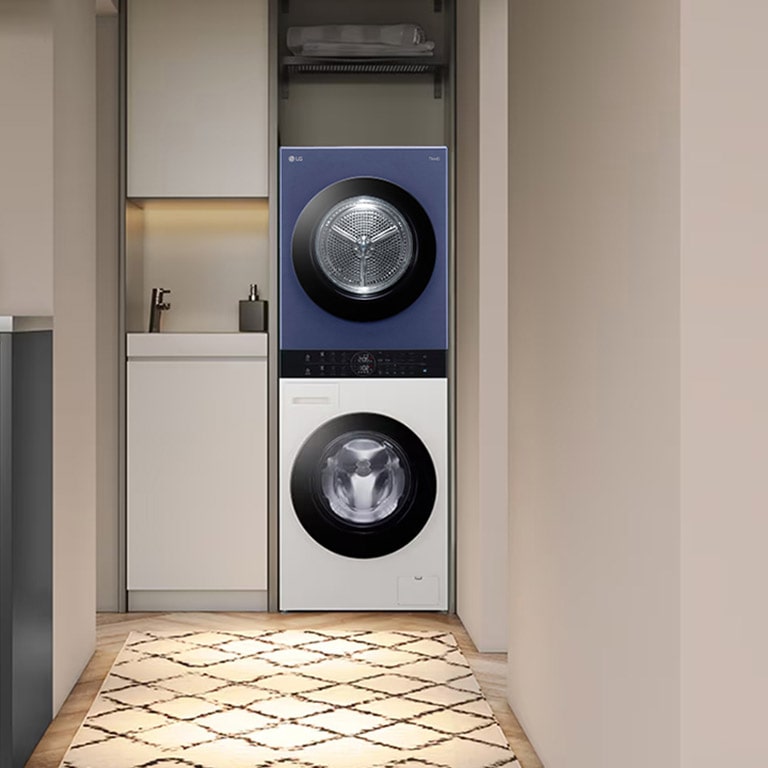 Washtower is arranged in harmony with other furniture